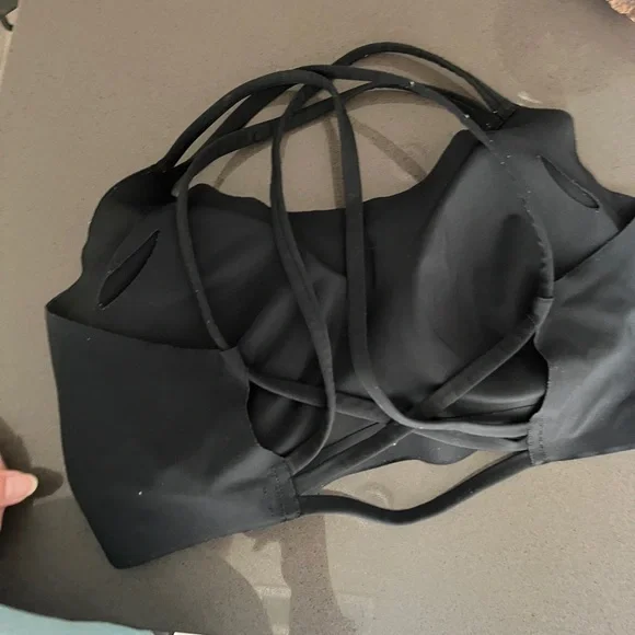 Aerie Offline Black Strappy Sports Bra - Picture 4 of 4